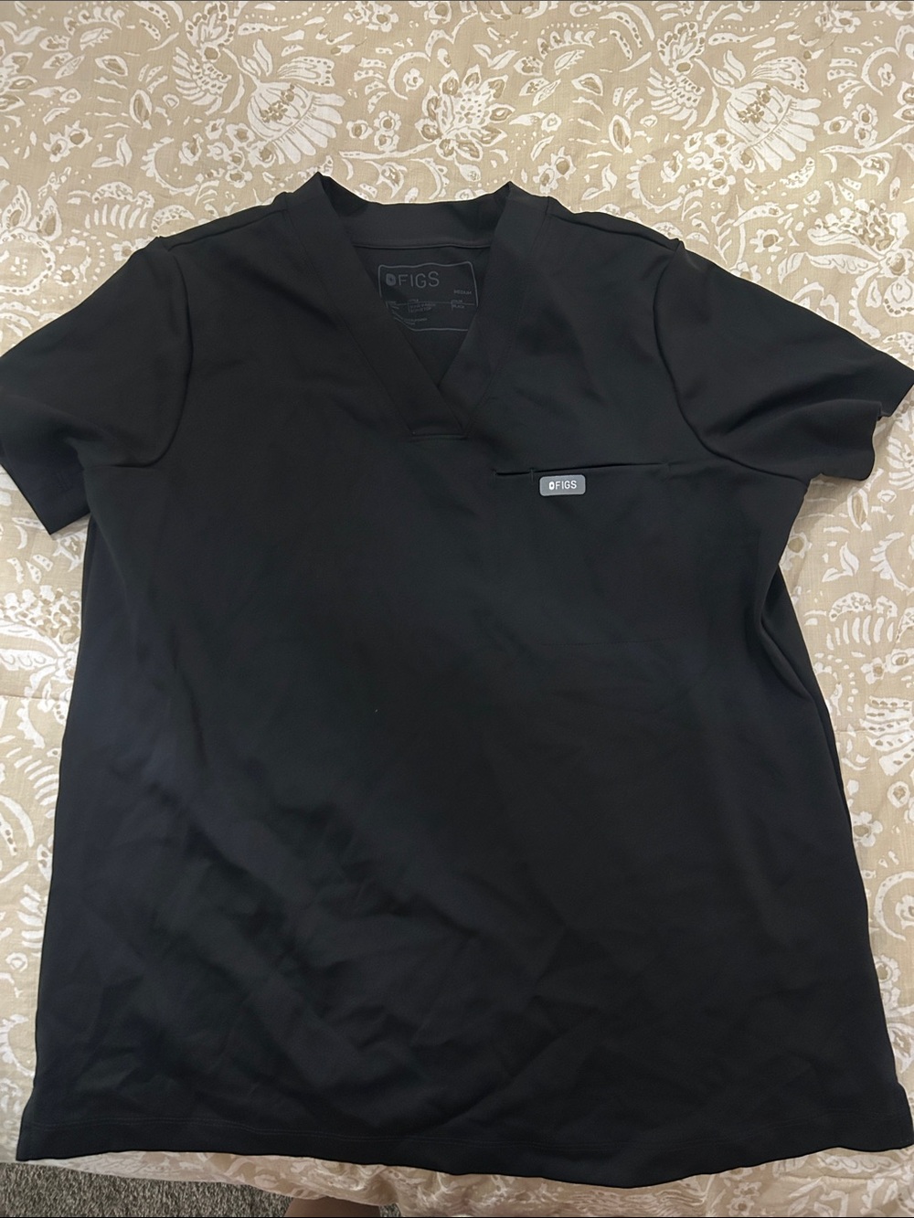 Figs Women’s Black Short-Sleeve V-Neck Scrub Top